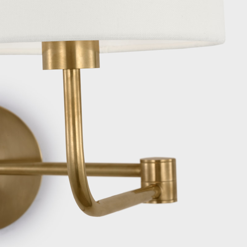 Go Lightly 1 - Light Swing Arm, Soft Brass, Linen