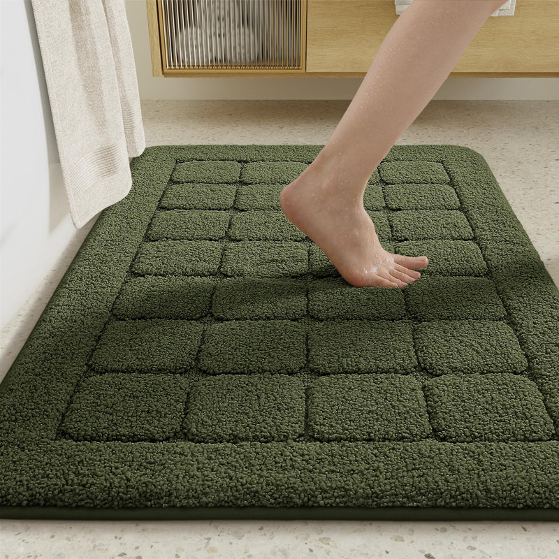 Tapis pour salle de bain antidérapant Rabun, Simple - l 24 po x L 36 po, Vert