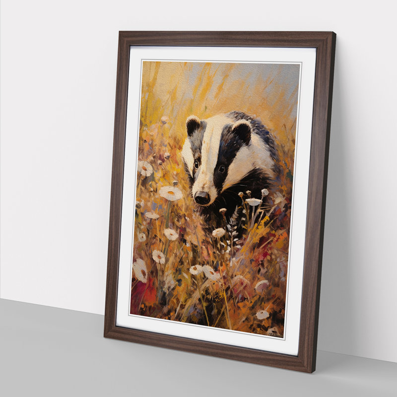 Single Picture Frame Print on Wood, 64cm H x 46cm W, Walnut Framed