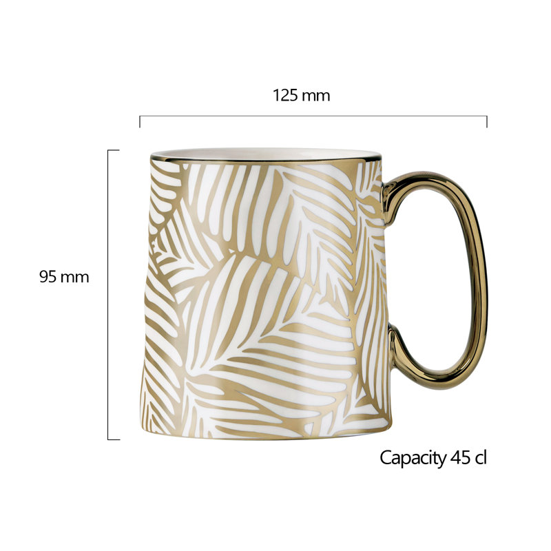 Tropical Mugs, White/Gold