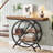 Stylish Industrial 4-Tier Entryway Console Table With Geometric Circle Metal Frame And Storage Shelves For Modern Homes
