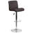Nusbaum Vinyl Adjustable Height Barstool with Rolled Seat and Chrome Base-628948603