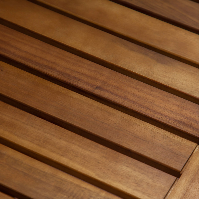Banc industriel en bois et métal, Teck / noir