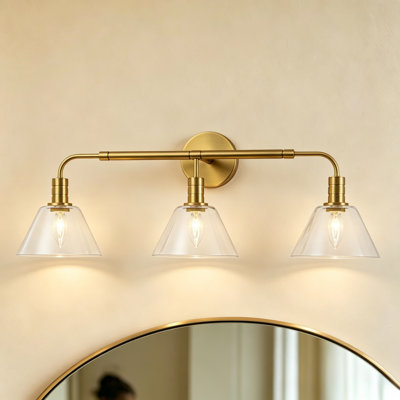 Luminaire de meuble-lavabo moderne à 3 lumières en laiton Albern