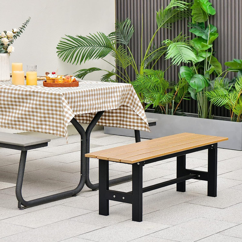 Overlea Outdoor Bench, Brown/Black