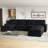 Wide U Shaped Sofa Storage Couch With Ottoman Chaise, Sectional Modular Sofa Livingroom Apartment Couch-1053856793