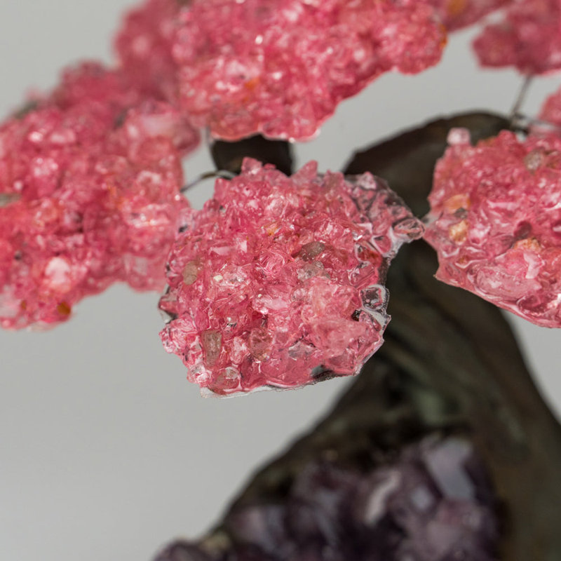 Medium Genuine Rose Quartz Clustered Gemstone Tree on Amethyst Matrix (The Love Tree)
