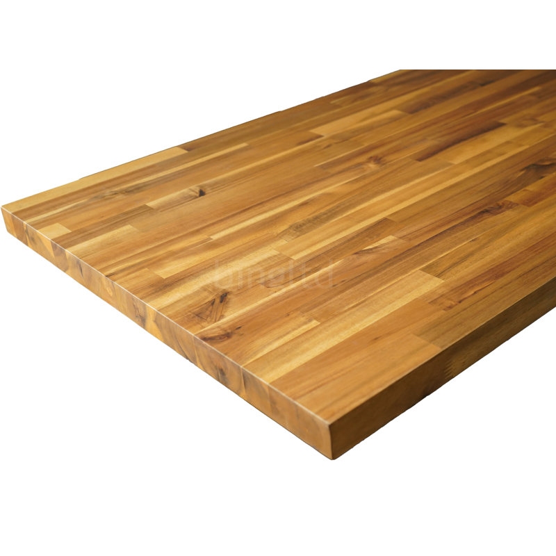 4 ft x 25 in x 1.5 in Solid Wood Butcher Block Countertop with Square Edge, Acacia with Oil
