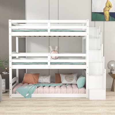 Lit superposé simple avec tablettes Ezralynn par Knlnny Ware