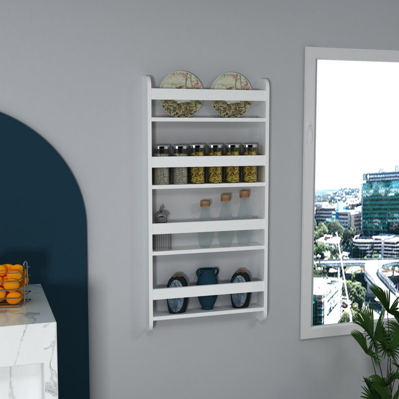Wall Spice Rack, White