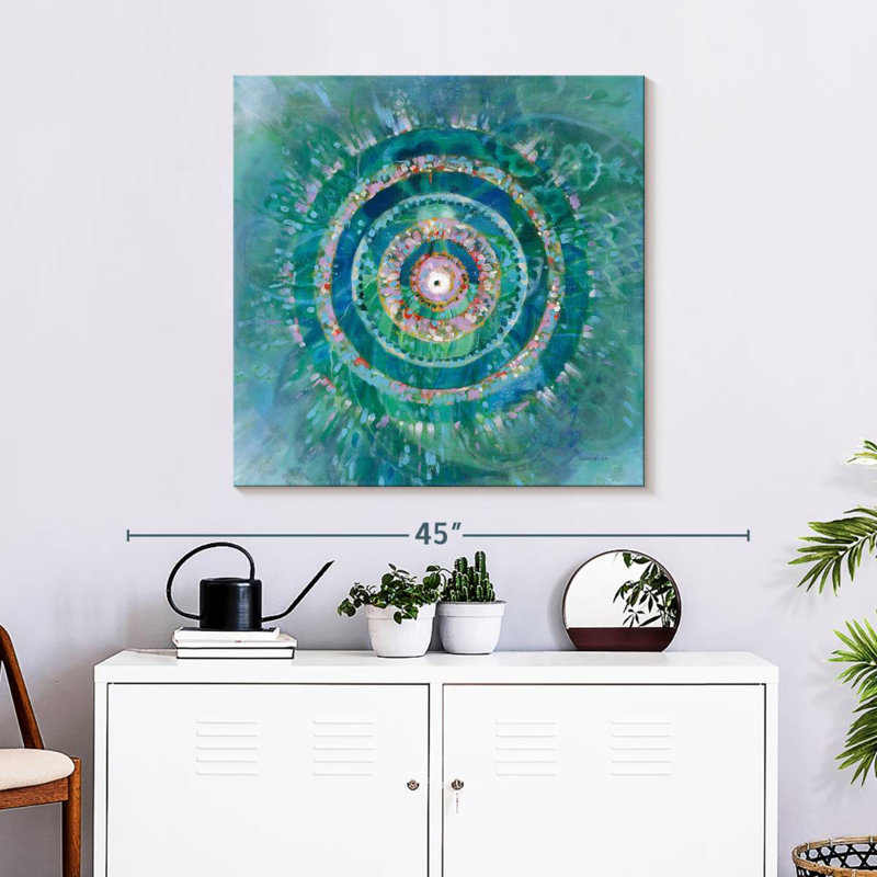 Mandala bleu sarcelle Kerner, H 30 po x l 30 po
