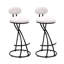 Ensemble de 2 tabourets de bar ronds à imprimé en métal pour îlot de cuisine et tabourets de comptoir de salle à manger-722472373