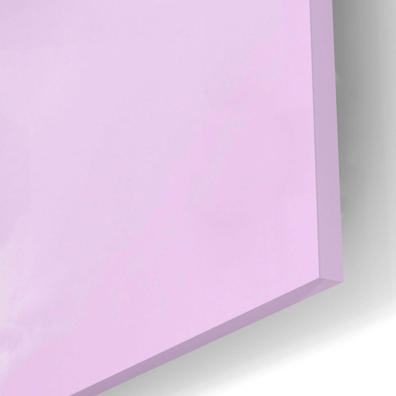 «Heart Wings Pink Sky» par Rachel Caldwell, art mural en verre acrylique, H 12 po x l 12 po x P 0,13 po