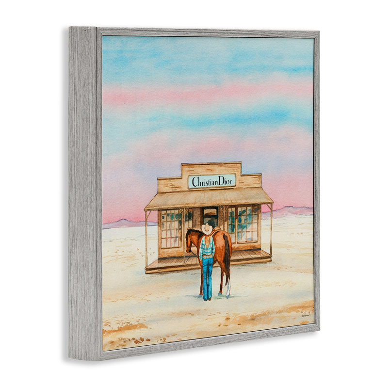  Art de giclée encadrée par une cow-boy et un cheval par Amanda Greenwood, H 12 po x l 12 po, Estampe numérique Farmhouse