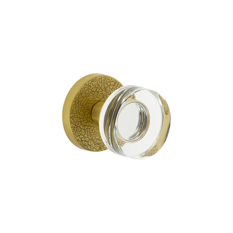 Rosette en cuir Viaggio Circolo avec bouton en cristal Circolo, 2.38", Laiton satiné
