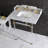 Kingston Brass Pemberton 30-Inch Carrara Marble Console Sink with Acrylic Legs (8-Inch, 3-Hole)-72888001