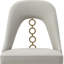 Ensemble de deux chaises d'appoint en similicuir gris et or et acier inoxydable-1885401655-1885401648