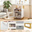 Table de chevet 2 pièces avec lumières DEL, table de bout moderne avec plateau supérieur, compartiment ouvert blanc-509668326-509668327