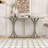 Wooden Console Table with Slender Curved Legs-1830976422