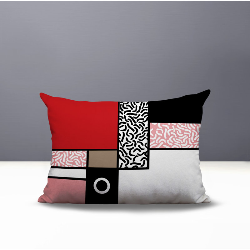 Coussin lombaire réversible intérieur / extérieur Plexa, Rectangle H 18 po x l 25 po, Red