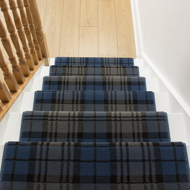 Stair Runner Plaid Area Rug, Runner 100 x 450 cm