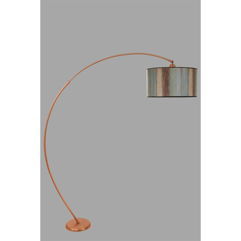 Lampe sur pied arquée 73 po Eisenman, Or rose