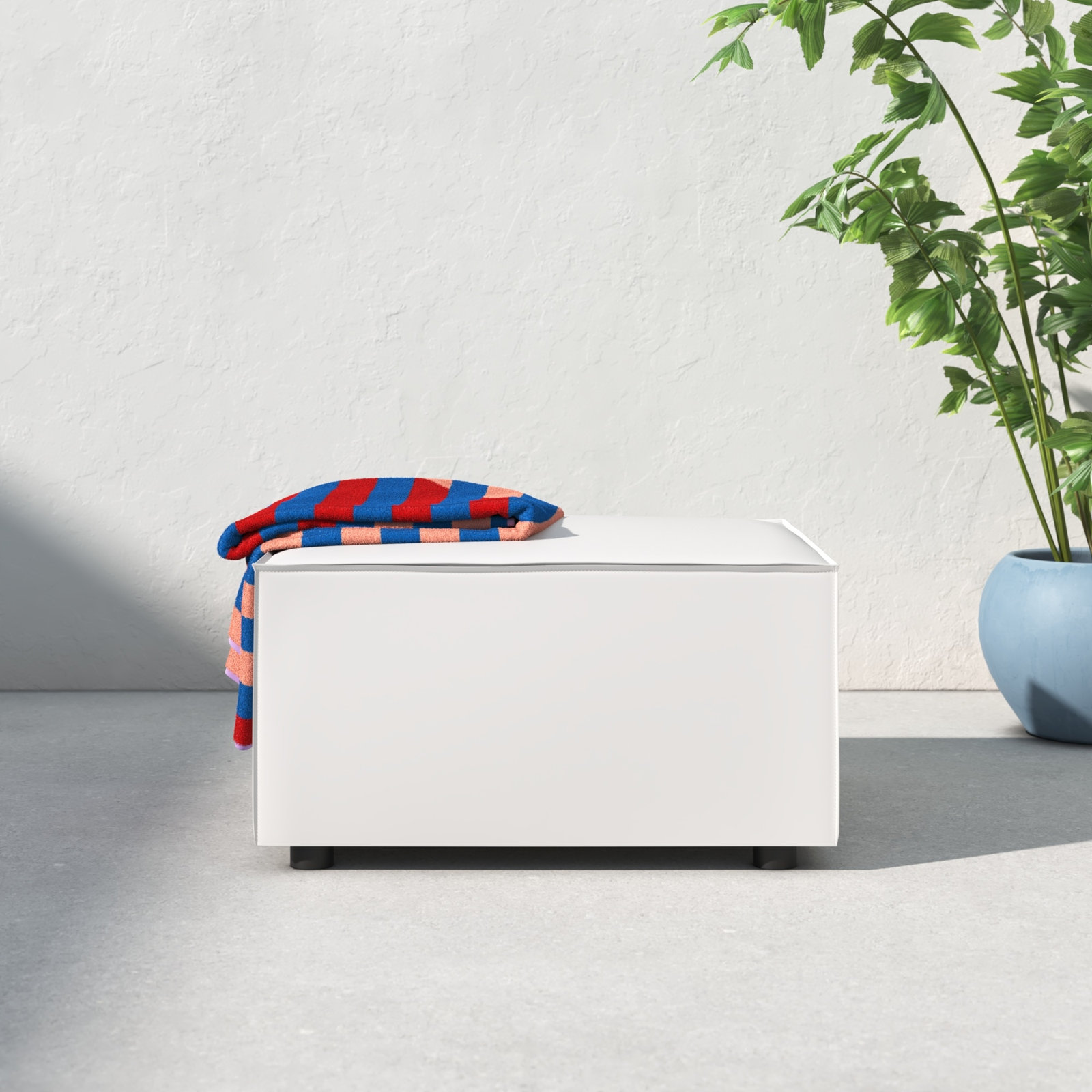Modway Saybrook Patio Ottoman, White