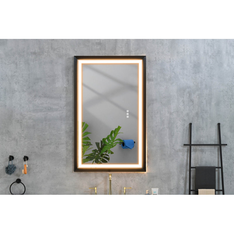 Miroir mural Daesia, Noir, noir, noir, noir, 30 po x 48 po