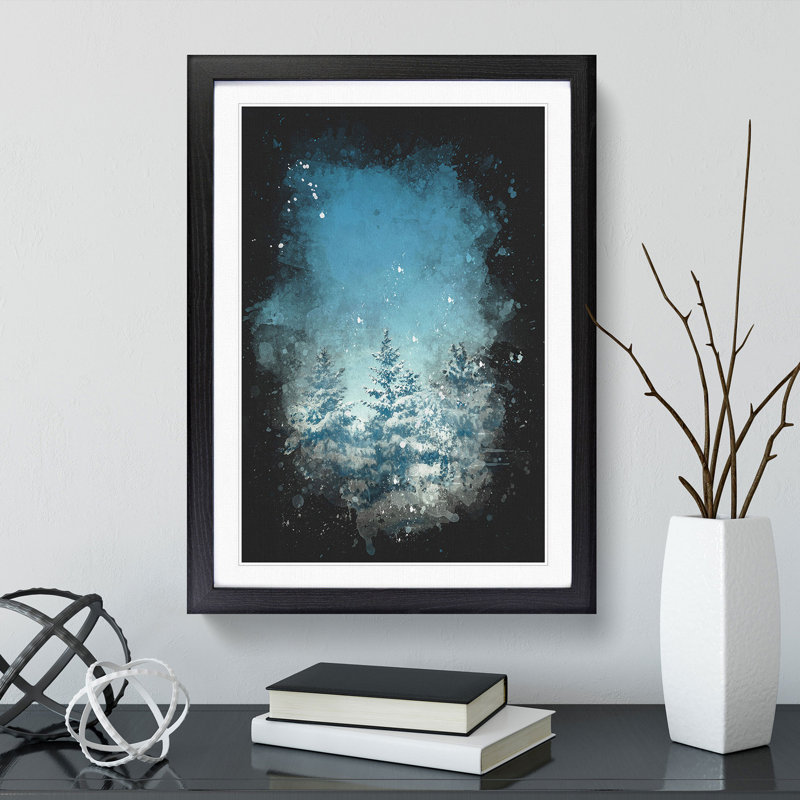 Winter Forest Vol.9 Paint Splash - Picture Frame Graphic Art, 48cm H x 36cm W x 2cm D, Black