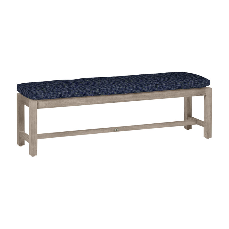 Banc sans dossier Club Teak - Huître, Huître teck, Pas de soudure, Indigo Intermix