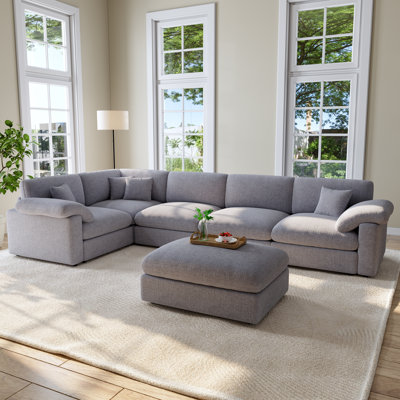 Canapé modulaire de coin en métal avec repose-pieds amovible Motter