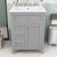 Meuble-lavabo de 24 po avec lavabo en céramique, tablettes réglables et 4 tiroirs-248534295