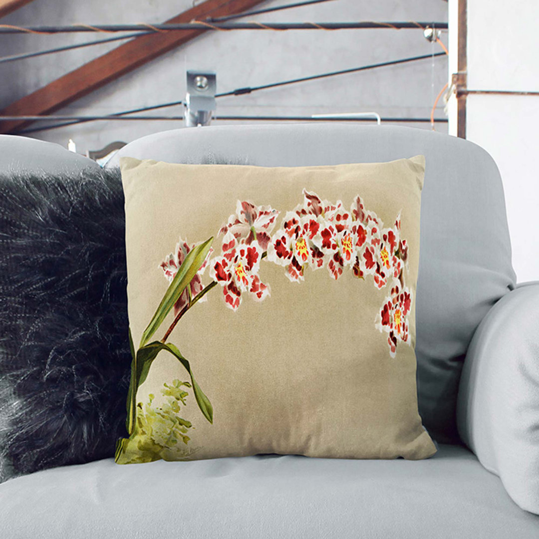 Magnolia Flowers Illustration Tab. 5 by Frederick Sander Cushion with Filling