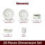 Service de table HomeVSS en porcelaine fine marbrée artisanale, 20 pièces pour 4 personnes-990580451