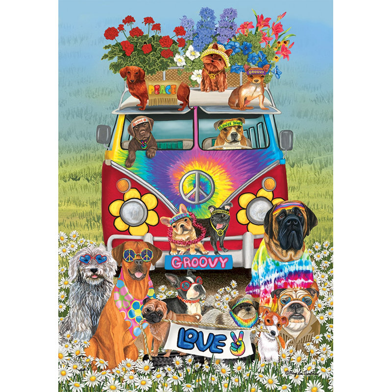 Drapeau de jardin Groovy Pups Spring