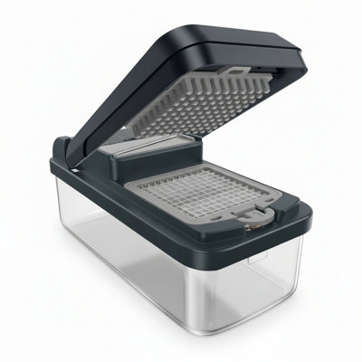 12-in-1 Multifunctional Vegetable Chopper with 7 Blades Onion Dicer Mandoline Slicer Egg Separator Finger Guard Gray Kitchen Tool