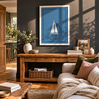 Sailboat at Rest Minimalist - Framed Print
