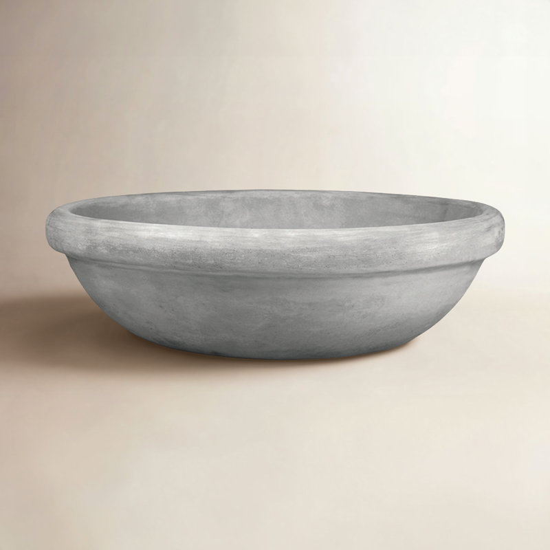 Bol bas 24 po avec rebord - Finition naturelle - Gris