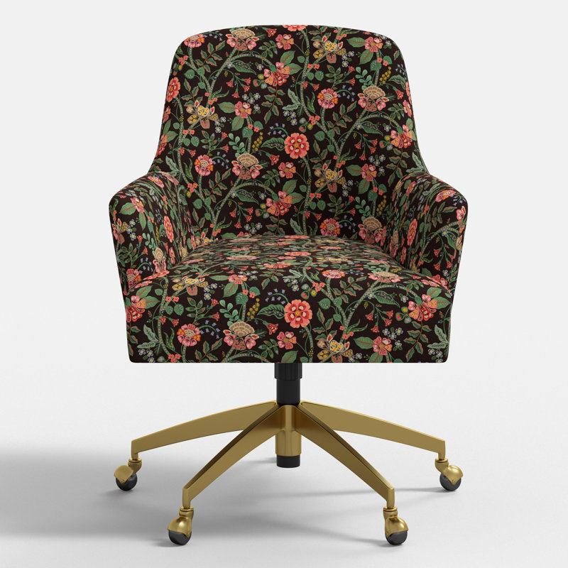 Chaise de bureau Cambridge en cacao Gracie, Or brossé, Cacao Gracie