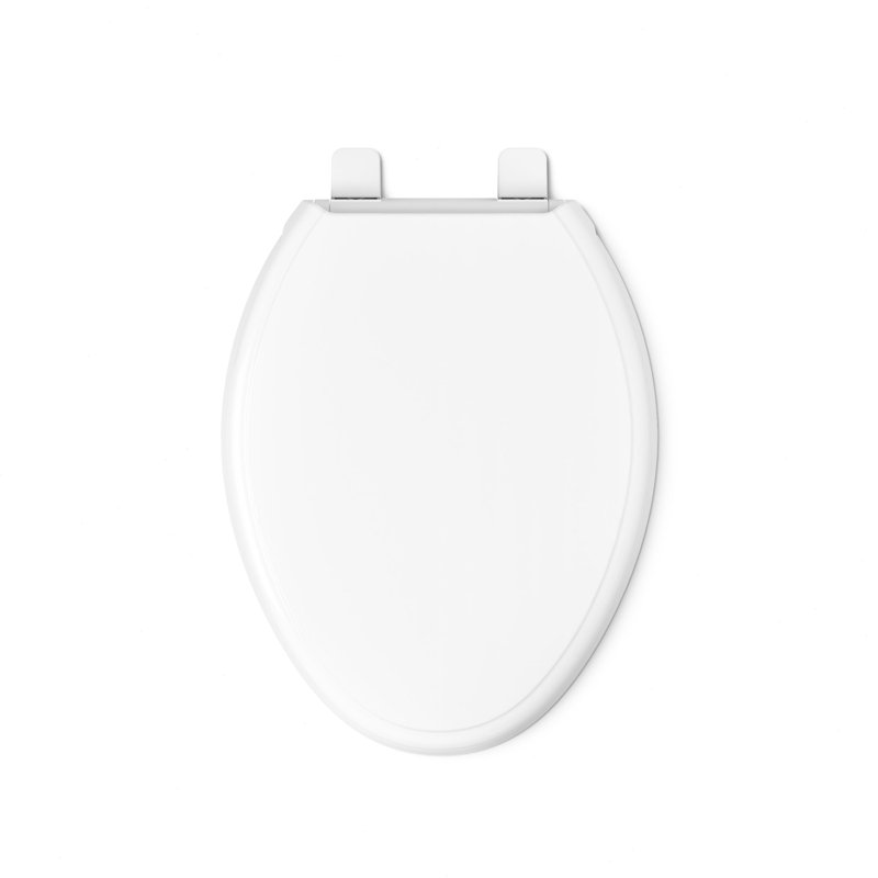 Glenbury Elongated Toilet Seat, White, Ready Latch