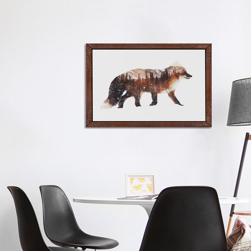 Arctic Red Fox by Andreas Lie - Floater Frame Print on Canvas, 101.6 cm H x 66.04 cm W, Brown Framed