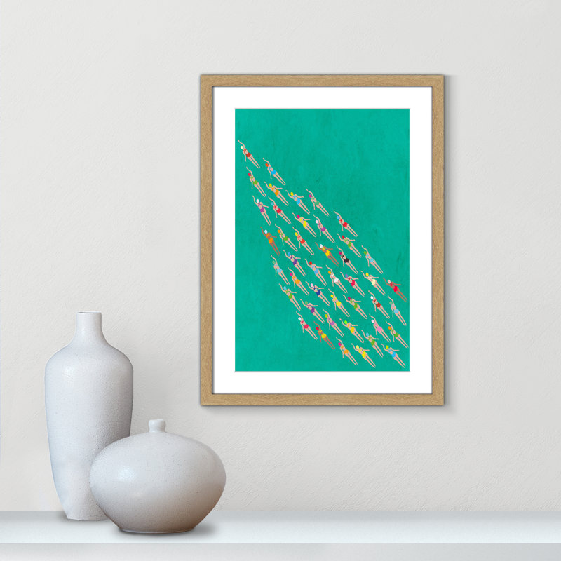 «Racing Swimmers Print» par WallChart, L 17 po x H 23 po, Imprimé mat, Naturel
