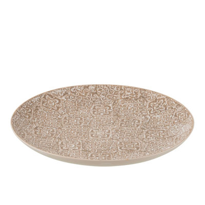 PLATE DECORATIVE WABI PORCELAIN BEIGE/WHITE