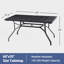Outdoor Dining Table, Rectangle Patio Dining Table With 1.57" Umbrella Hole, Patio Table