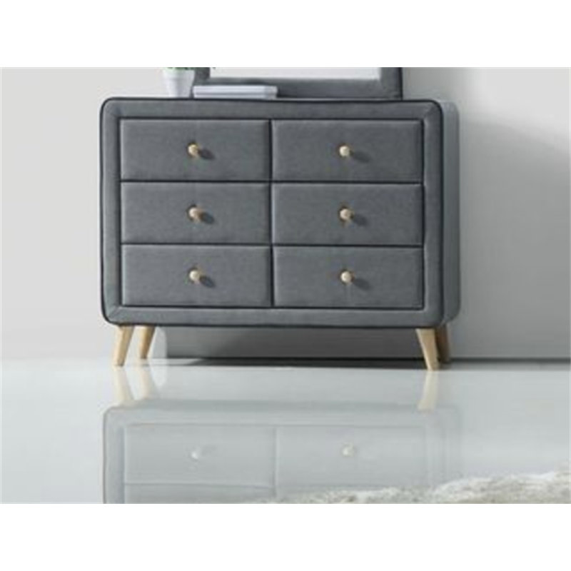 Valda Light Grey Fabric Dresser