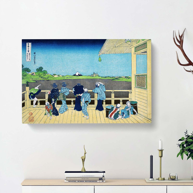 View Of Mt. Fuji From Sazai Hall by Katsushika Hokusai - Wrapped Canvas Painting, 35cm H x 50cm W x 3cm D
