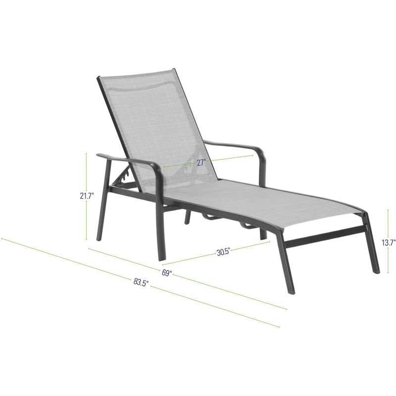 Wrenn Outdoor Metal Chaise Lounge Set