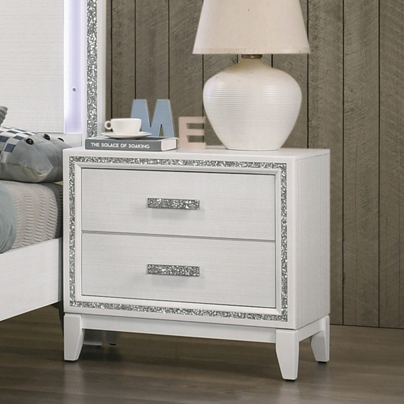Table de chevet Modern Elegance, Blanc