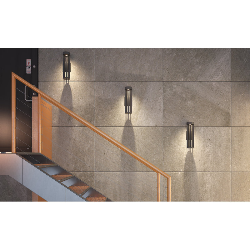 Turbo LED Outdoor Armed Sconce, Charcoal