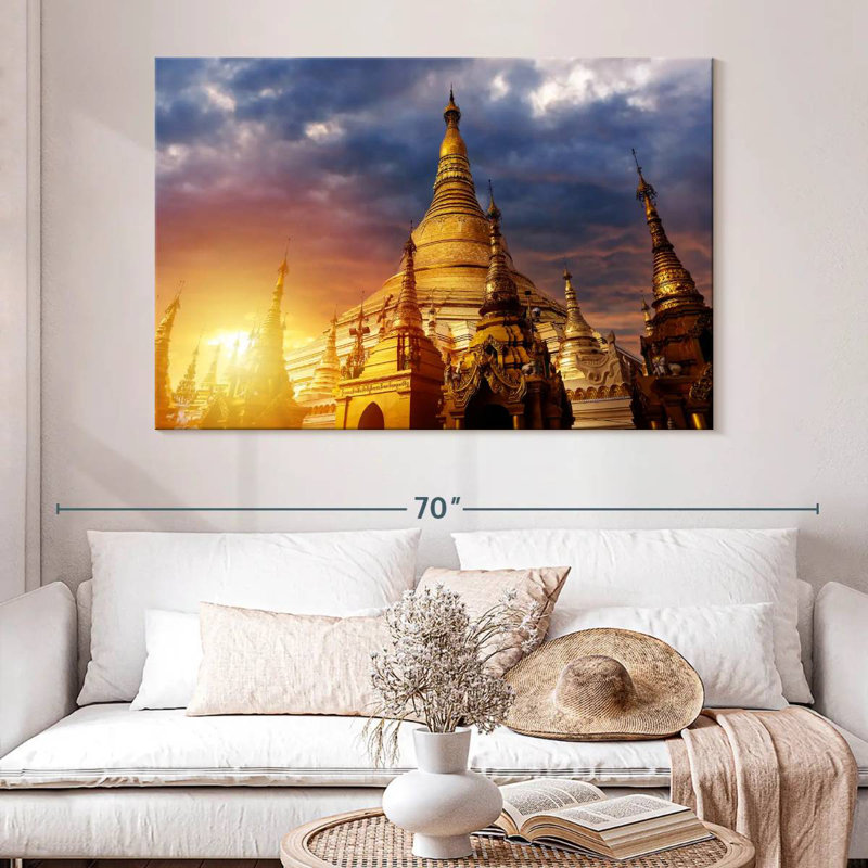 Adella Shwedagon Golden Temple, H 34 po x l 51 po